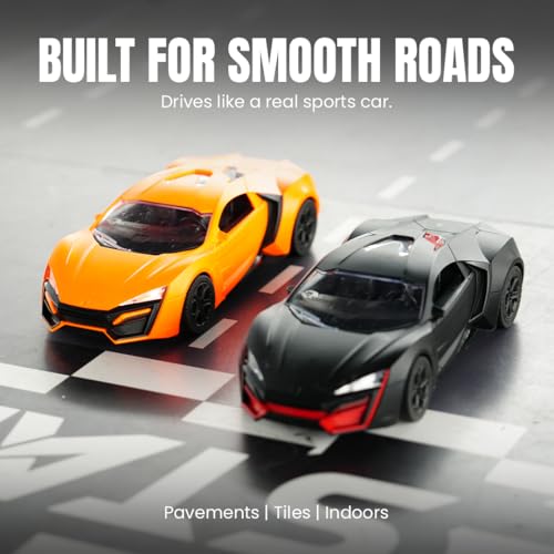FormulaFun Inferno GT 1:16 Mini RC Car, High-Speed, 2.4GHz Remote, Rechargeable Battery, LED Lights, All-Terrain Sporty Matte Finish Design, RC Car for Kids 4+ Years – Black - Image 2