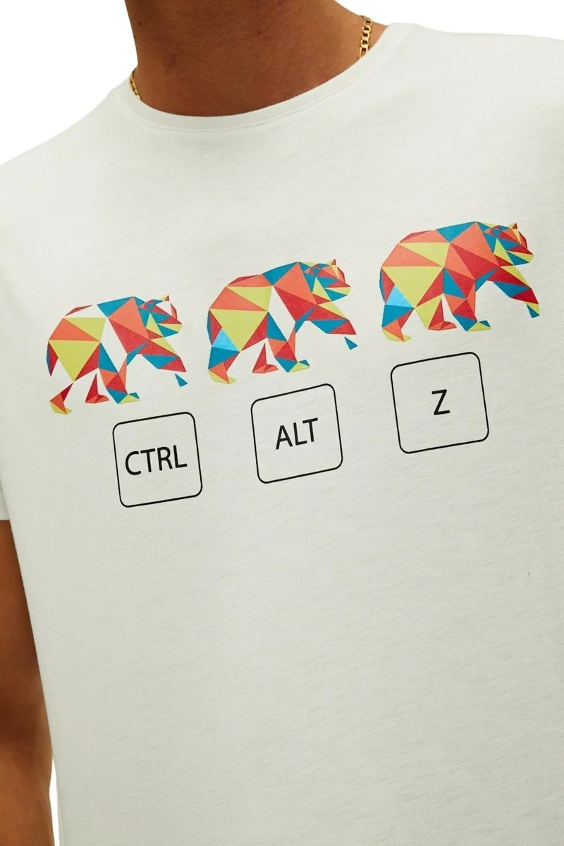 Bad Bear Control Alt Z T-Shirt White Men's T-Shirt 22.01.07.038-C04