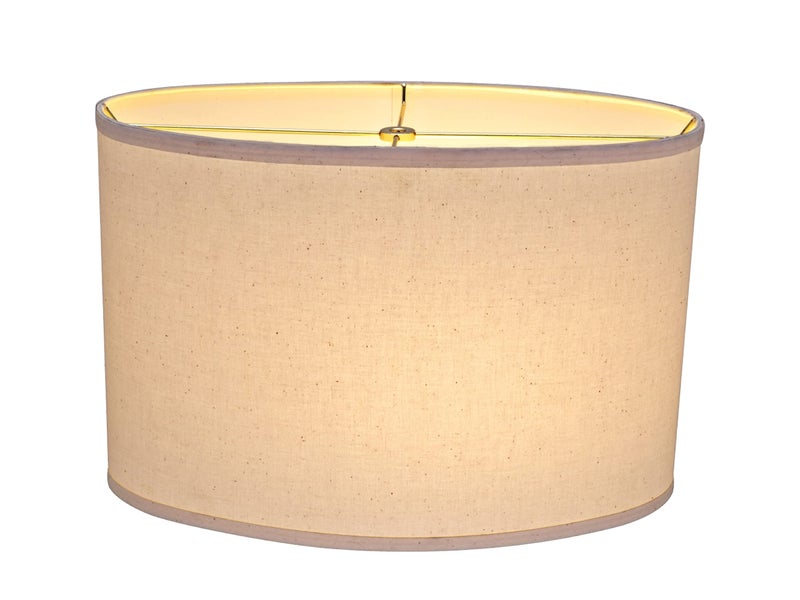 Aspen Creative 37041A Transitional Oval Hardback Shaped Spider Construction Lamp Shade in Off-White Cotton Fabric, 16 1/2" wide (9 1/2" + 16 1/2") x (9 1/2" +x 16 1/2") x 11" - Image 2