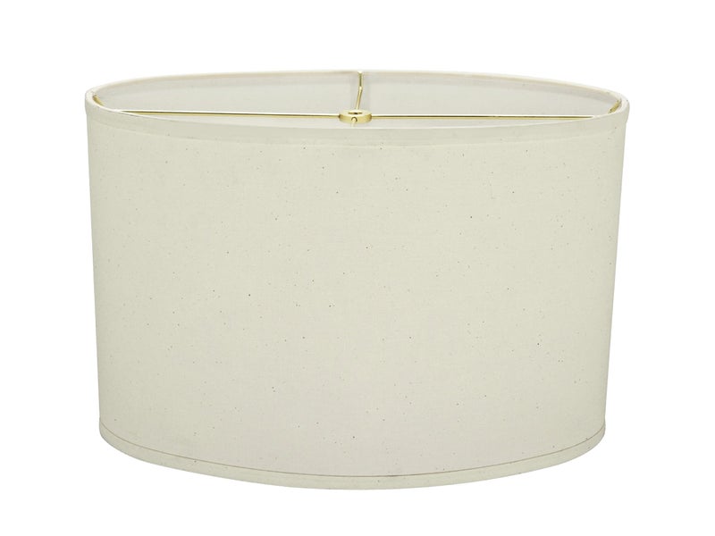 Aspen Creative 37041A Transitional Oval Hardback Shaped Spider Construction Lamp Shade in Off-White Cotton Fabric, 16 1/2" wide (9 1/2" + 16 1/2") x (9 1/2" +x 16 1/2") x 11" - Image 1