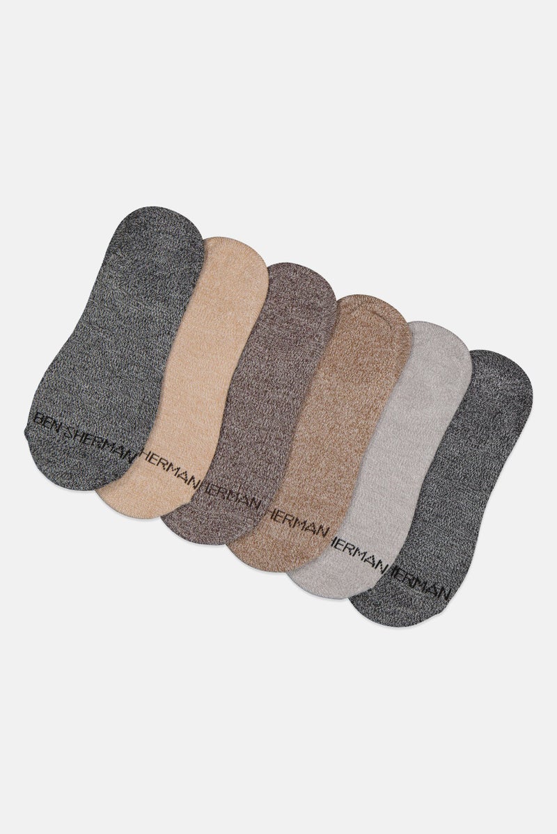 Ben Sherman Men 6 Pairs Brand Logo No Show Liner Socks, Multicolor  - Image 1