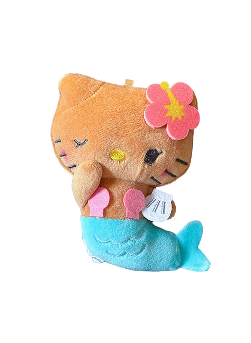 11cm Mermaid Kitty Cat Pendant Keychain Cute Plush Doll Schoolbag Accessories Toy Keychain Boy Girl Gift  - Image 1