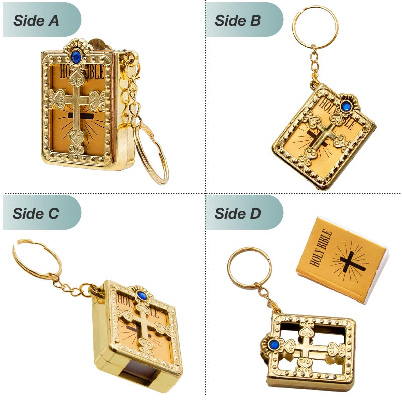 SYOWADA 16 Pcs Mini Bible Keychain Church Gifts Holy Bible Verse Keychains Religious Jesus Keychain Souvenir Christian Key Chain - Image 3