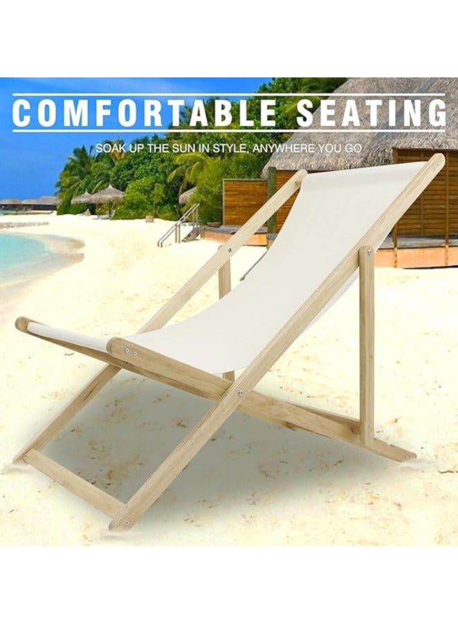 Bukela Wooden Patio Lounge Chair, Portable Reclining Beach Chair, Outdoor Folding Wood Beach Chair with Pillow, 4 gears adjustable, Suitable for Beach, Balcony, Patio, Pool, Picnic - Image 5