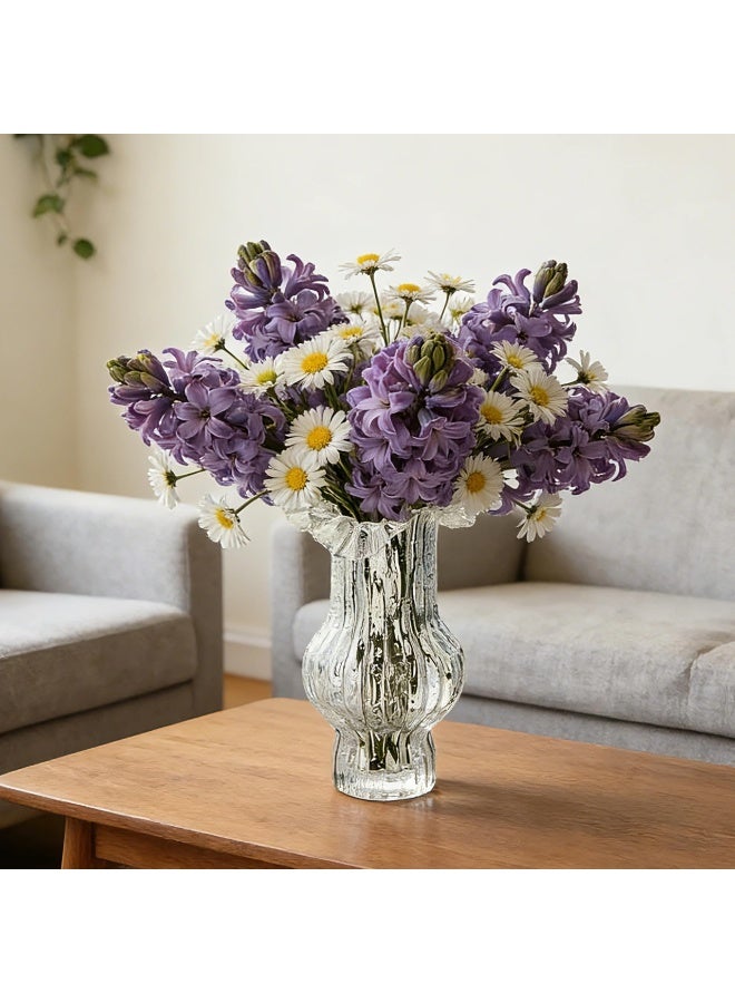 Handmade Glass Flower Vase Luminous Fluorescent Stone Vase for Flowers Decorative Vase for Home Decor Living Room Farmhouse Rustic Decorations Shelf Fireplace (Luminous, Large) - Image 4