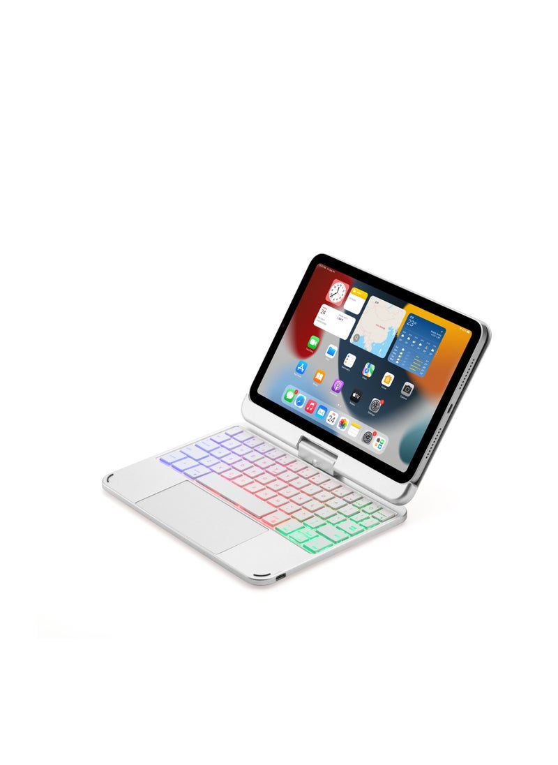 GULFLINK - 500mAh Wireless Keyboard Case with TouchPad for ipad mini6 Silver - Image 1