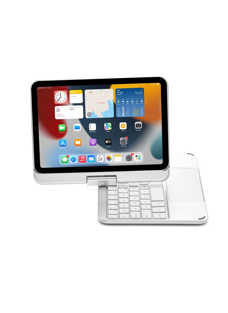 GULFLINK - 500mAh Wireless Keyboard Case with TouchPad for ipad mini6 Silver - Image 1