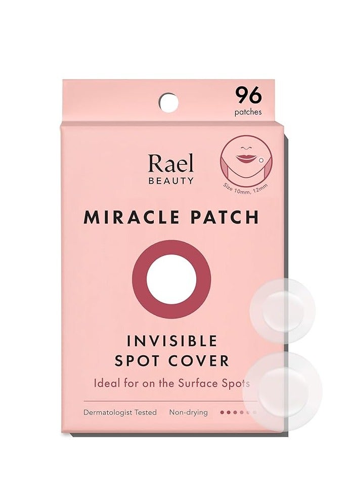Rael Acne Pimple Healing Patch - Absorbing Cover, Invisible, Blemish Spot, Hydrocolloid, Skin Treatment, Facial Stickers, Two Sizes 10mm & 12mm (96 Count)  - Image 1