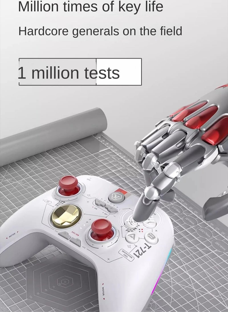 وحدة تحكم لاسلكية، وحدة تحكم كمبيوتر مدمجة ومحمولة بإضاءة RGB، وحدة تحكم ألعاب محسنة مع مشغل خطي للقاعة لأجهزة الكمبيوتر التي تعمل بنظام Windows وAndroid وSteam وSwitch، (قطعة واحدة باللون الأسود) - Image 3