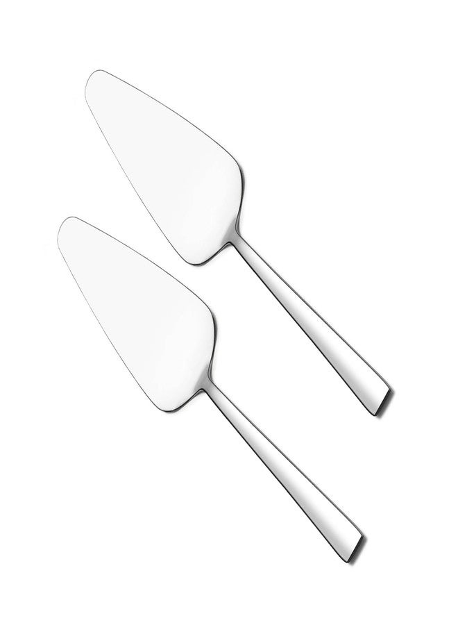 not available Cake Pie Server, 2 Pack Stainless Steel Pizza Cake Pastry Cake Slicer Server Set for Kitchen, Restaurants, Gift for Birthday, Wedding and Parties (SS Cake Server - Silver) - Image 1