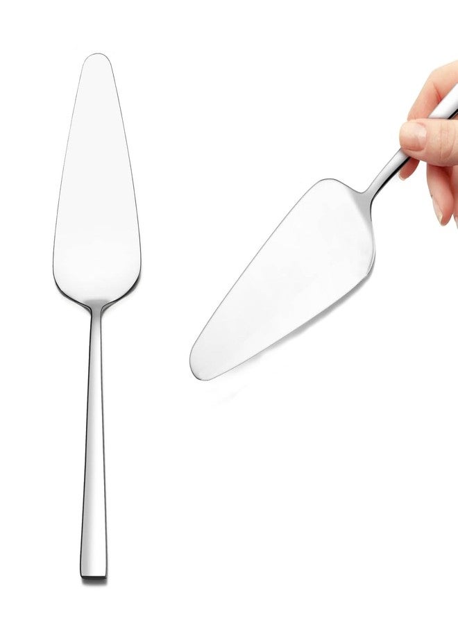 not available Cake Pie Server, 2 Pack Stainless Steel Pizza Cake Pastry Cake Slicer Server Set for Kitchen, Restaurants, Gift for Birthday, Wedding and Parties (SS Cake Server - Silver) - Image 2