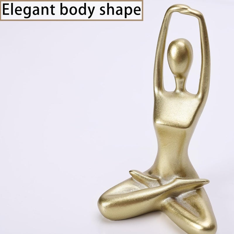 Nariele 3pcsSet Golden Yoga Decorative Ornament Yoga Pose Statue Yoga Figure Ornament Golden Yoga Dancing Exercise Figure Ornament for Home Office Decor Desktop Ornament Home Decor - Image 5