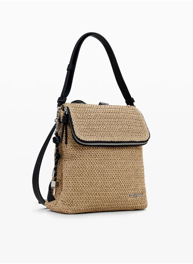DESIGUAL Small Raffia Backpack