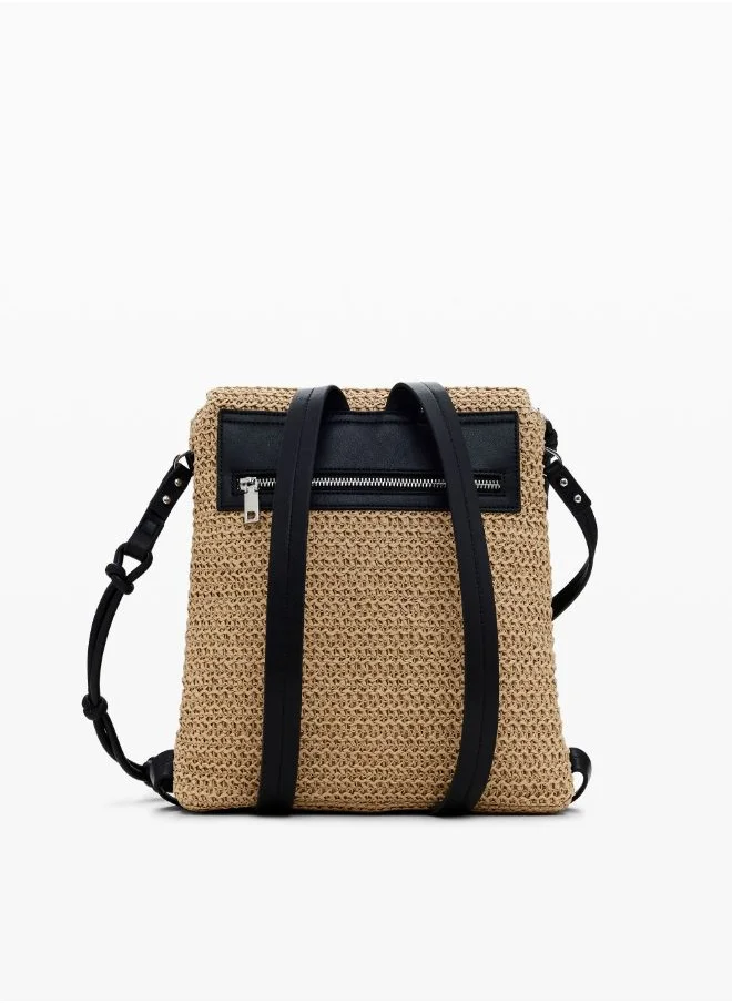 DESIGUAL Small Raffia Backpack