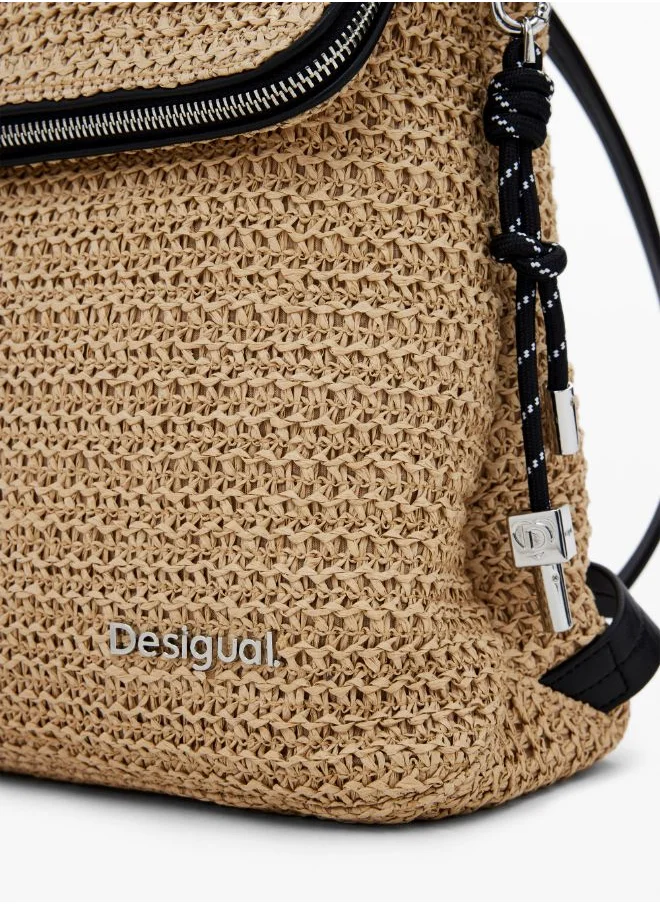 DESIGUAL Small Raffia Backpack