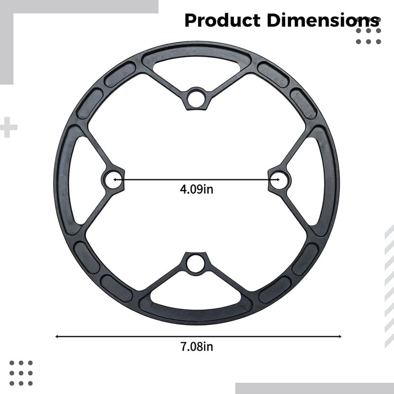 Chain Guide Bashguard for 104 Bcd Cranksets, Aluminum Protector for 36T-42T, Includes Bolts & Spacers, Black - Image 4
