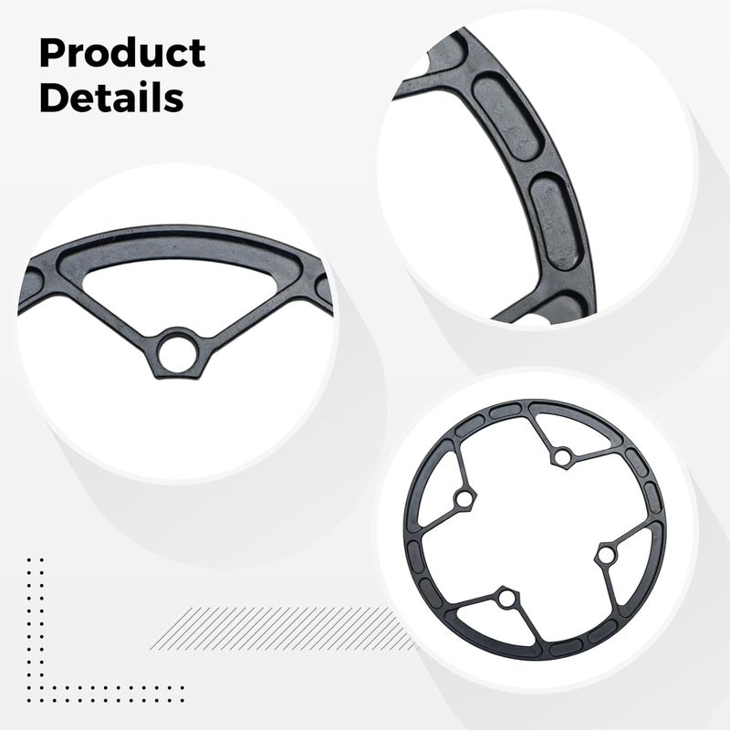 Chain Guide Bashguard for 104 Bcd Cranksets, Aluminum Protector for 36T-42T, Includes Bolts & Spacers, Black - Image 2