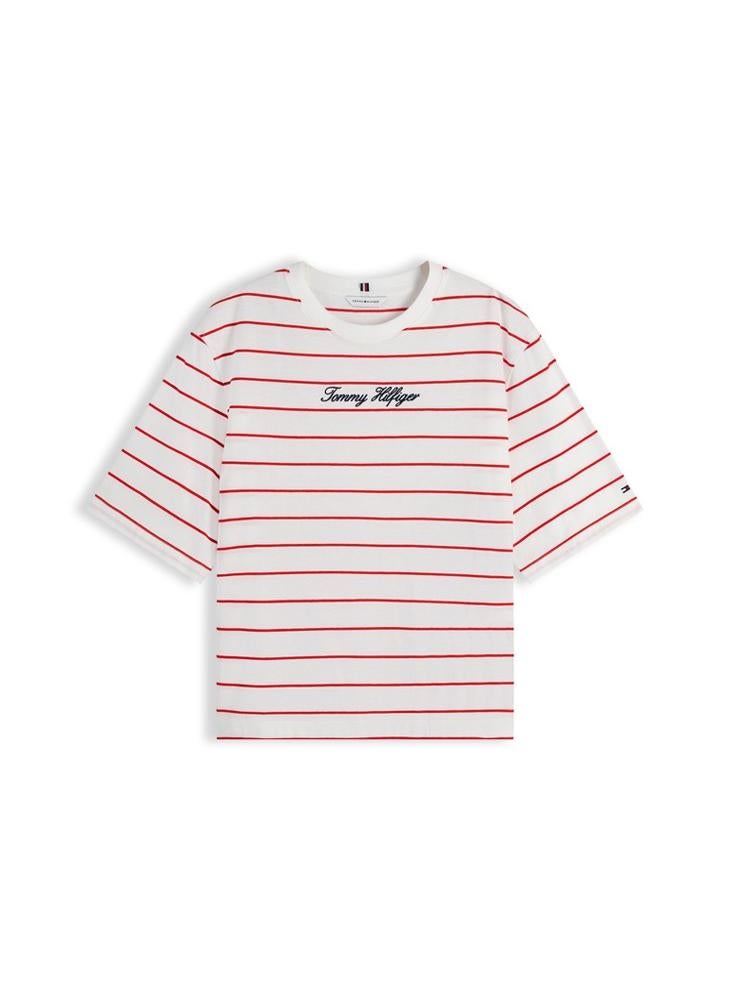 TOMMY HILFIGER Logo Embroidery Relaxed Crew Neck T-Shirt - Image 5