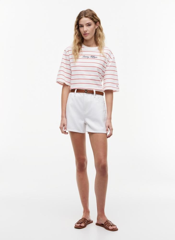 TOMMY HILFIGER Logo Embroidery Relaxed Crew Neck T-Shirt - Image 4