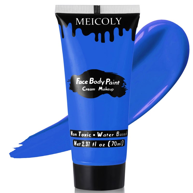 MEICOLY Cream Royal Blue Face Body Paint237Oz Large Tube Water Based Full Body Paint for Adult and KidSingle Tube Dark Blue Face Paint for Smurf Mystique Cosplay Avatar MakeupHalloween SFX Makeup