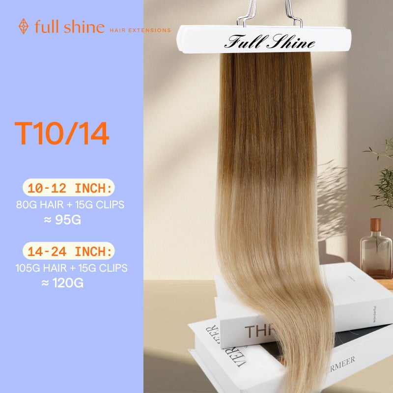 Full Shine Golden Blonde Hair Extensions 18 Inch Golden Brown To Dark Blonde Real Human Hair Extensions Clip ins for Thinning Hair 7 Pcs 120g - Image 2