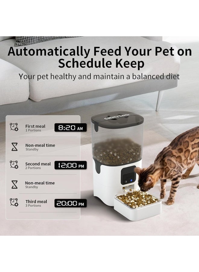 Pet Feeder,Automatic Pet Feeder with Detachable Stainl  6L/25 cupess Steel Bowl, 2.4GHz WiFi Dogs Feeder APP Control, Timer/Schedule Feature, Portion Size Adjustment, Dry Food, USB & Battery Powered - Image 5