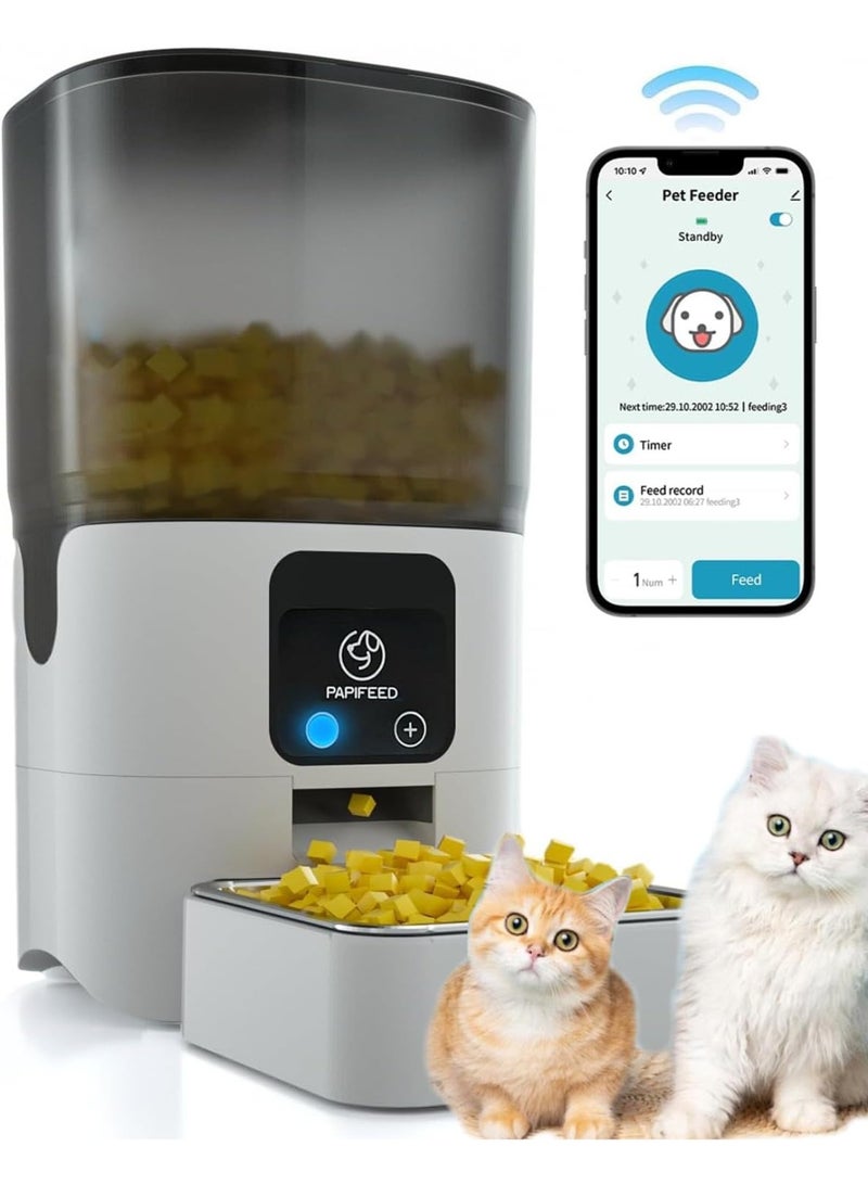 Pet Feeder,Automatic Pet Feeder with Detachable Stainl  6L/25 cupess Steel Bowl, 2.4GHz WiFi Dogs Feeder APP Control, Timer/Schedule Feature, Portion Size Adjustment, Dry Food, USB & Battery Powered - Image 1