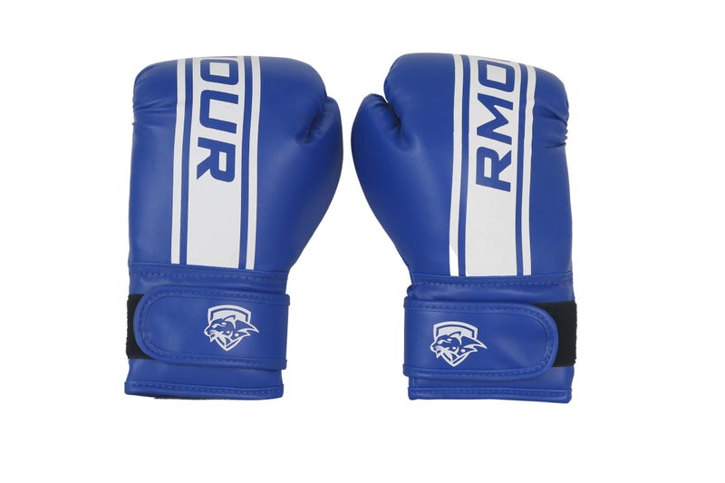 IWIN RMOUR Maya Hide Leather Boxing Gloves, Punch Bags, Double End Speed Ball & Focus Pads for Training & Muay Thai, Sparring, Kickboxing, Fighting, (10 oz, Blue) - Image 2