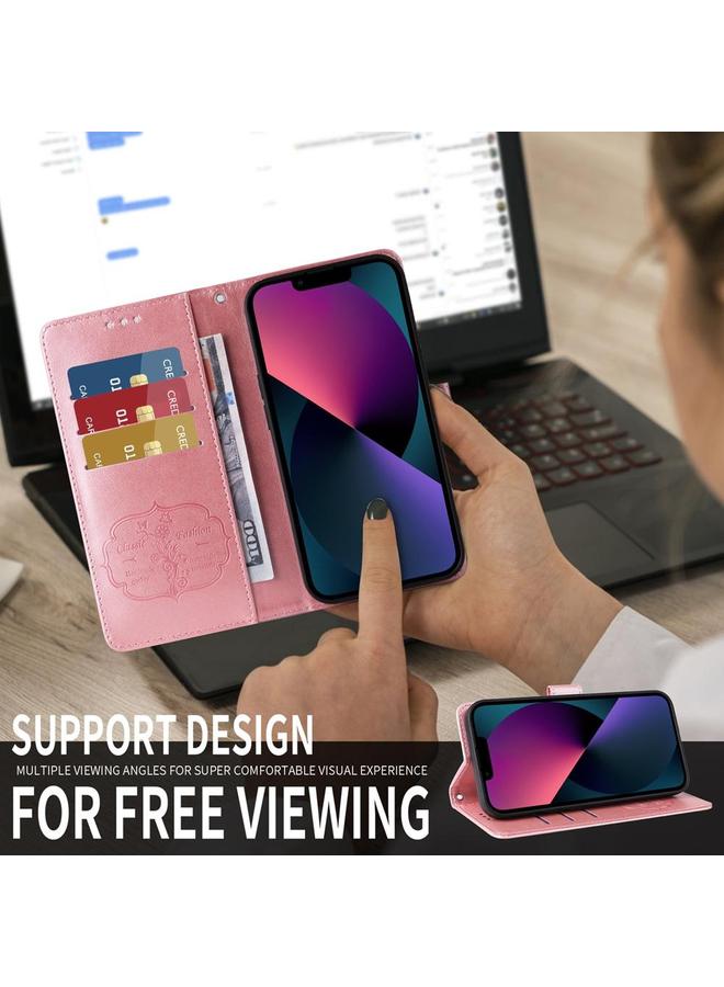 اس-توب جراب هاتف موتورولا موتو جي 35 من الجلد بنقشة زهور الفراشة - Image 5