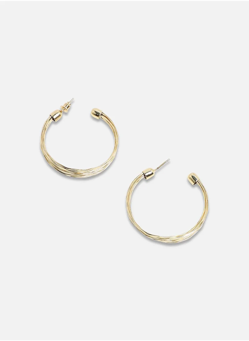 SOHI Ribbed Wire Hoop Earrrings