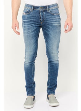 DIESEL Men Sleenker Skinny Fit Rip Stretchable Denim Jeans, Blue  - Image 1