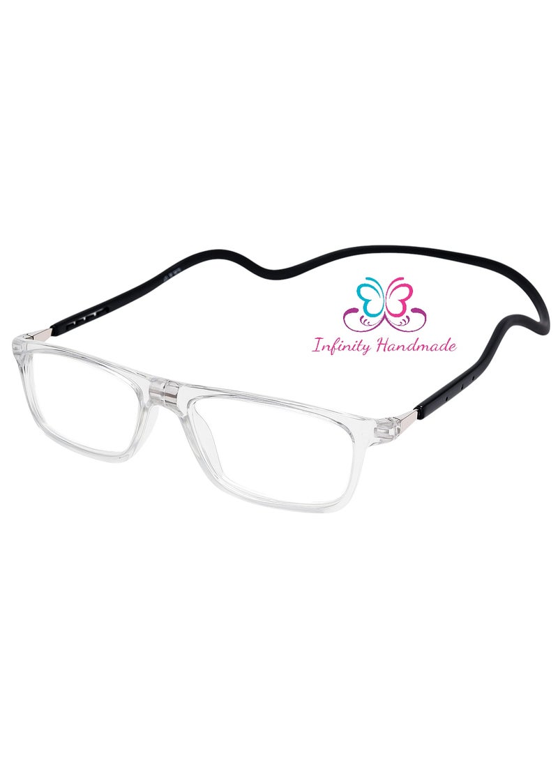 Portable Magnetic Reading Glasses for Unisex Reading Glasses with Magnet Hang on Neck, Presbyopia Glasses, Comes with a special eyeglasses case and a free cotton handkerchief, Exclusive from Seller INFINITY-HANDMADE Only - Image 1