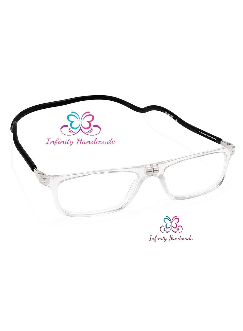 Portable Magnetic Reading Glasses for Unisex Reading Glasses with Magnet Hang on Neck, Presbyopia Glasses, Comes with a special eyeglasses case and a free cotton handkerchief, Exclusive from Seller INFINITY-HANDMADE Only - Image 3