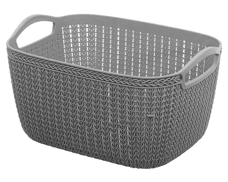 Kuber Industries Heart Home Q-6 Multiuses Designer Unbreakable Plastic Storage Basket/Organizer/Bin For Home, Kitchen, Bathroom, Office Use (Grey)-50HH01649 - Image 1