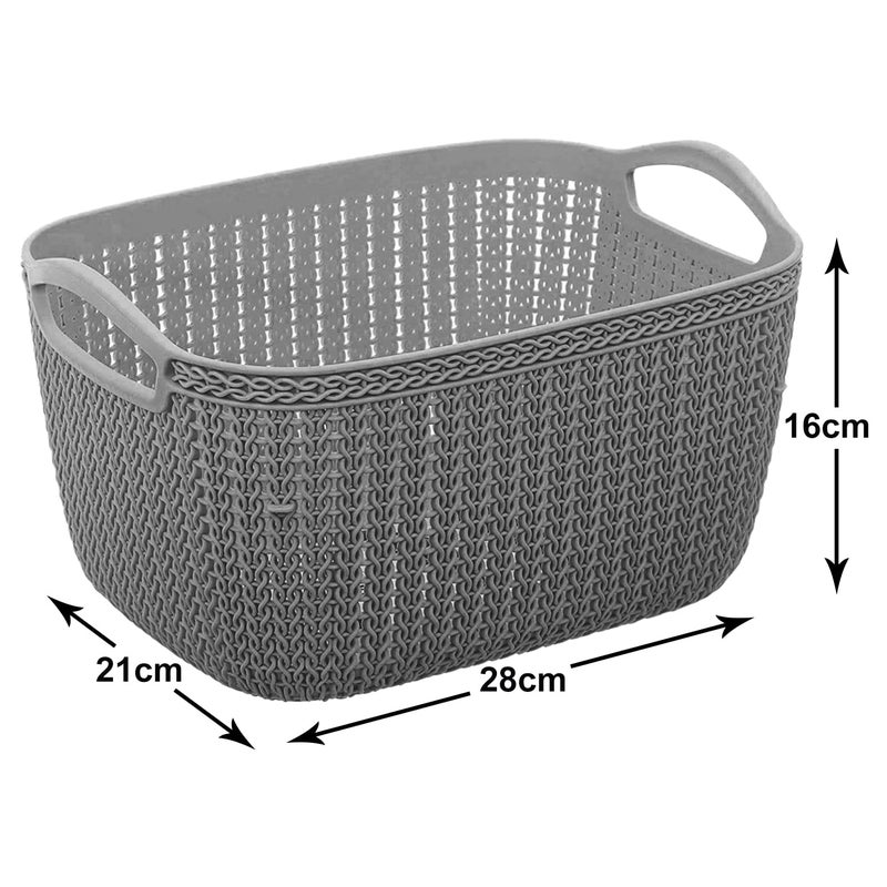 Kuber Industries Heart Home Q-6 Multiuses Designer Unbreakable Plastic Storage Basket/Organizer/Bin For Home, Kitchen, Bathroom, Office Use (Grey)-50HH01649 - Image 5