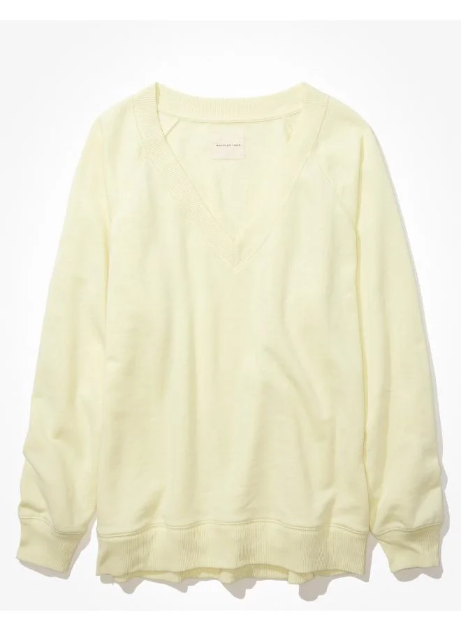 American Eagle AE Oversized V-Neck Sweatshirt