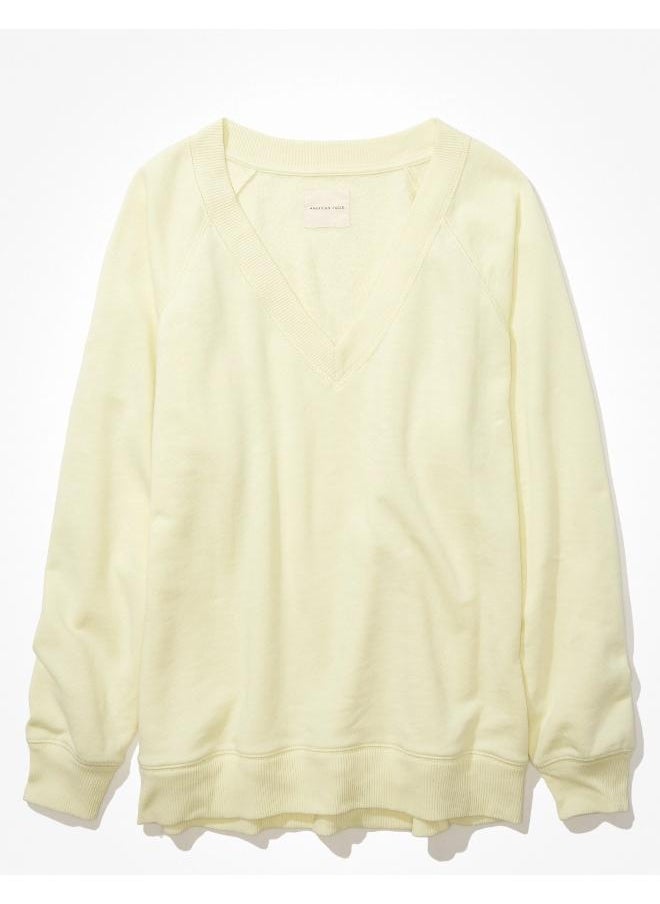American Eagle AE Oversized V-Neck Sweatshirt  - Image 3