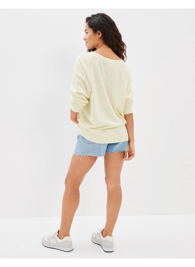 American Eagle AE Oversized V-Neck Sweatshirt  - Image 2