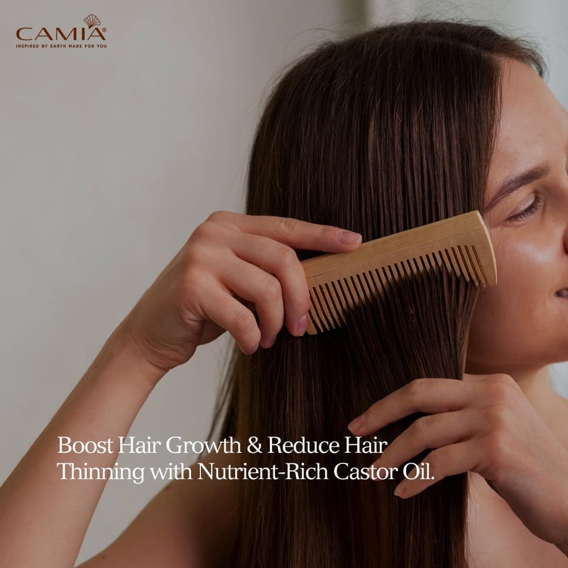 CAMIA Premium Cold Pressed Organic Castor Oil For Skin Hair  Eyebrows  Rich in Vit E  free fatty acids  Hydrates  Nourishes skin  Promotes Hair Growth Strengthens strands  100 ML Glass Bottle - Image 4