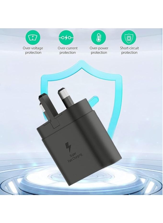 45W Fast Charger adapter, USB C Fast charger plug and 1.5m Type C charging cable, compatible with Samsung Galaxy Galaxy S25 Ultra, S24 Ultra, S23 Ultra, S22, Z Fold 5, A14, A33, A54 USB C charging cable adapters