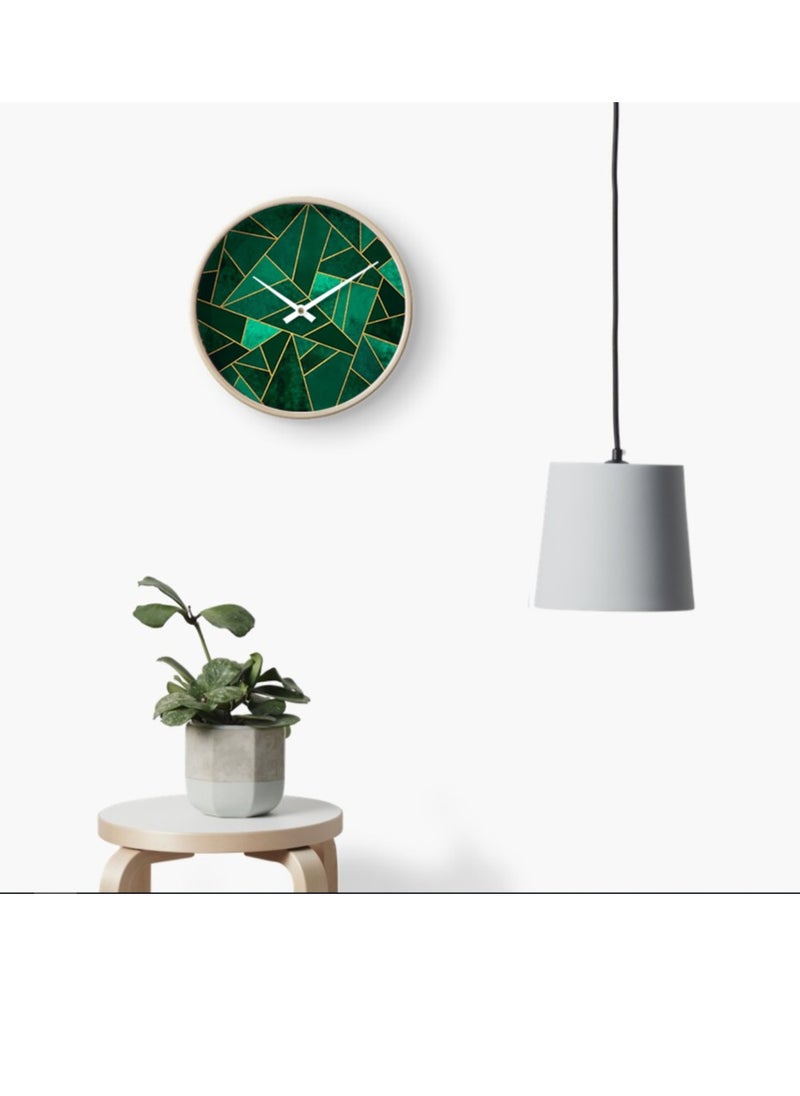 RIZARIES - Green Abstract Bundle of 9 ( 6 covers with fillings, 1 Wall Clock, 1 Rug 6.5x9.18ft, 1 Sofa Throw) - Image 1