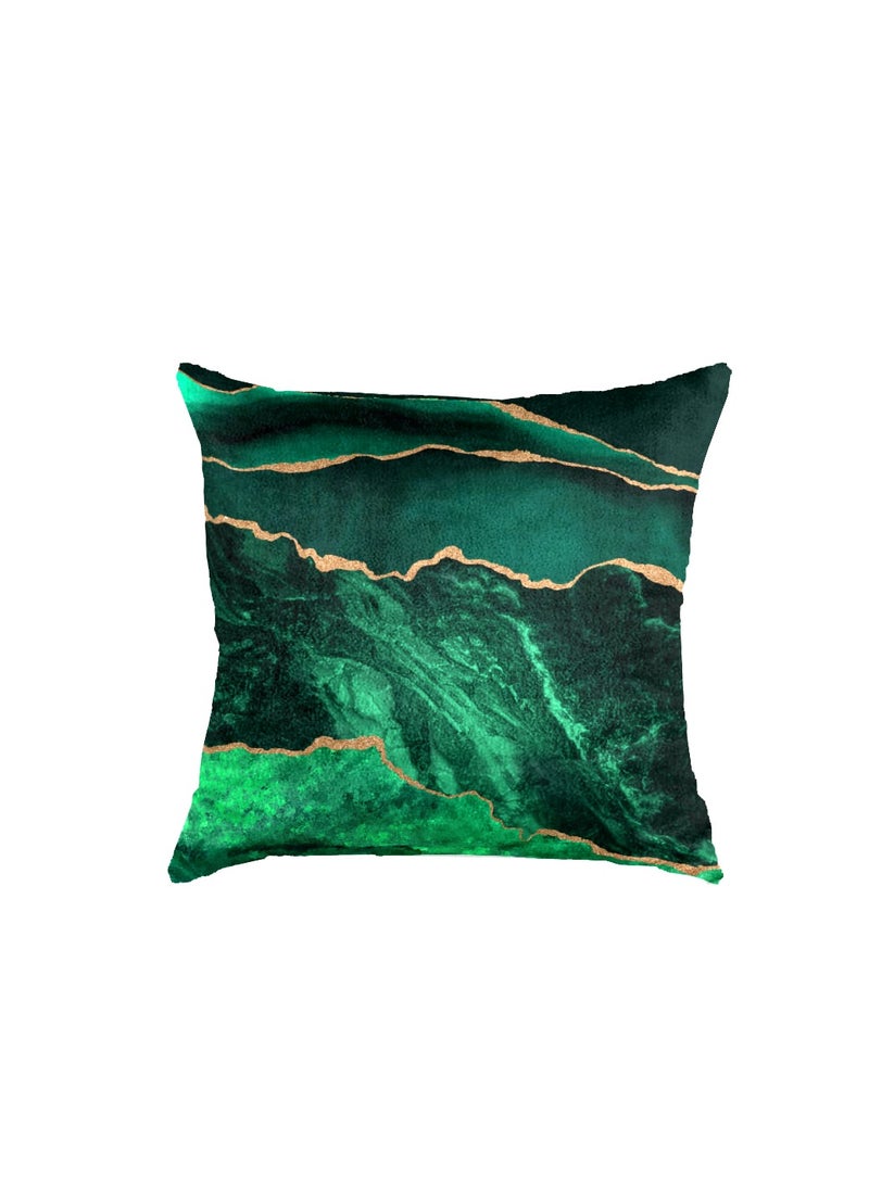 RIZARIES - Green Abstract Bundle of 9 ( 6 covers with fillings, 1 Wall Clock, 1 Rug 6.5x9.18ft, 1 Sofa Throw) - Image 1