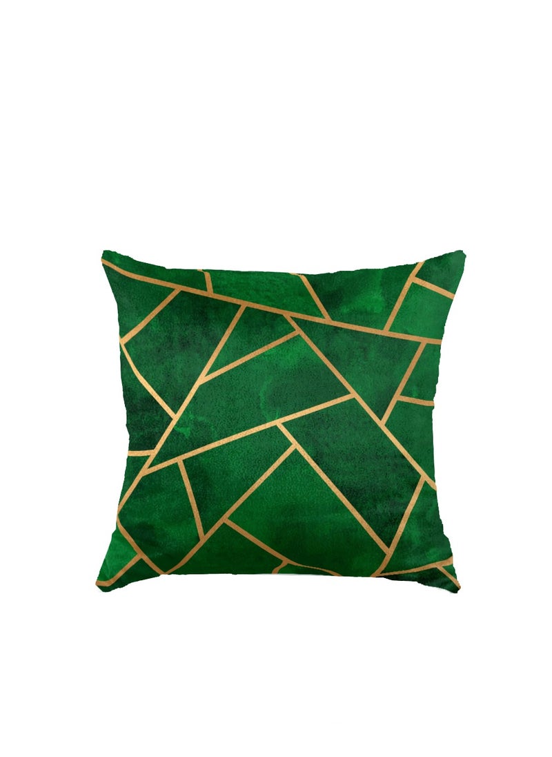 RIZARIES - Green Abstract Bundle of 9 ( 6 covers with fillings, 1 Wall Clock, 1 Rug 6.5x9.18ft, 1 Sofa Throw) - Image 1
