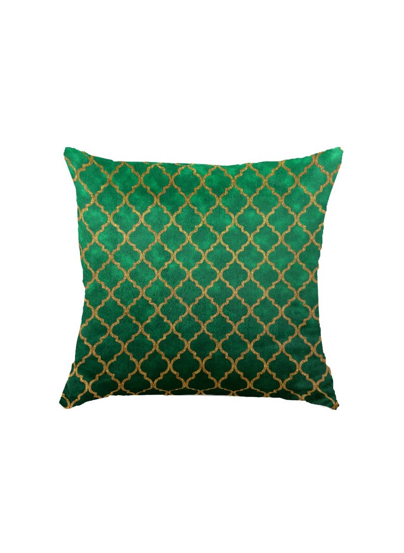 RIZARIES - Green Abstract Bundle of 9 ( 6 covers with fillings, 1 Wall Clock, 1 Rug 6.5x9.18ft, 1 Sofa Throw) - Image 1
