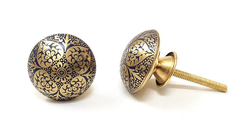 Artshai Multi Color Beautiful Design Brass knobs.Set (Size:6.5x4x4 CM) (2) - Image 4