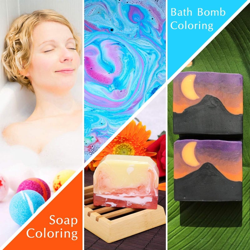 Limino 12 Pieces Bath Bomb Mold Set with 12 Soap Dye, Shrink Wrap Bags - DIY Bath Bombs Making Supplies Kit - Food Grade Skin Safe Bath Bomb Dye for Soap Coloring, Crafting Fizzles - with Instructions - Image 4