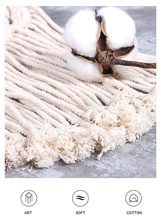 DUNISO سجادة بوهيميا المنسوجة، ديكور حائط، تعليق حائط بتعليق، سجادة من حبل القطن، متينة، مناسبة للشقق، حضانات، زينة حفلات، حضانات، معارض، زفاف - Image 5