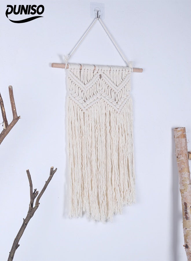 DUNISO سجادة بوهيميا المنسوجة، ديكور حائط، تعليق حائط بتعليق، سجادة من حبل القطن، متينة، مناسبة للشقق، حضانات، زينة حفلات، حضانات، معارض، زفاف - Image 1