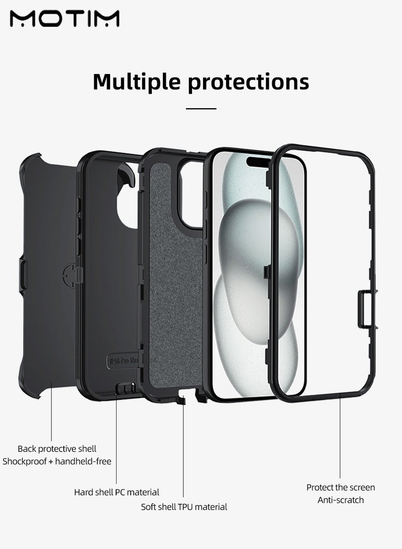 Motim 3 IN 1 iPhone 16 Pro/16 Pro Max Case with 360° Rotate Stand, Sturdy & Versatile Stand, MLT-Grade Full Drop Protection 3-Layer Case, Anti-Scratch iPhone 16 Pro Max Cover - Image 3