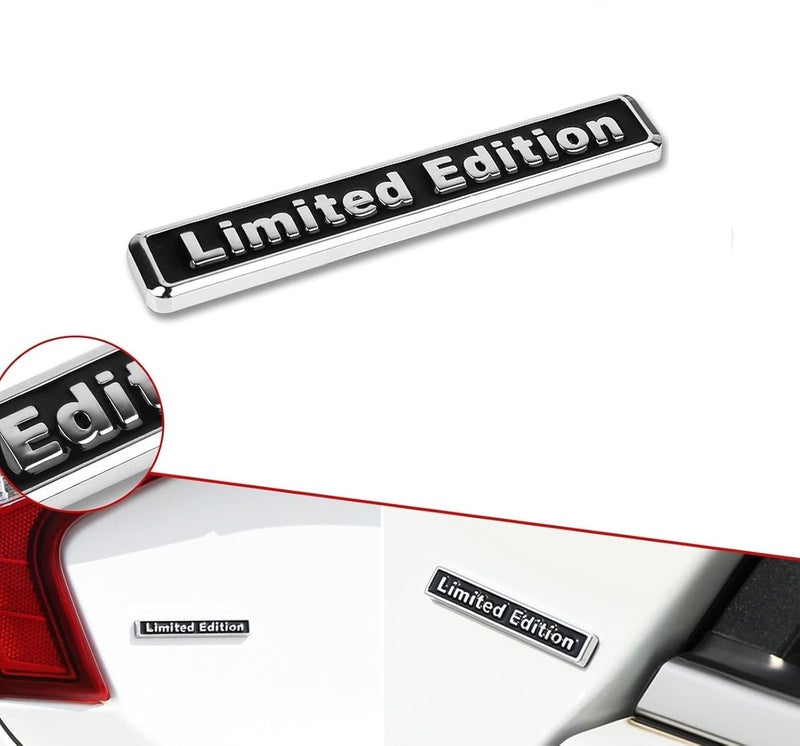 AutoBizarre 3D Raised Large Limited Edition Metal Monogram Emblem Badge Sticker for All Cars & Bikes (Silver Black) - Image 2